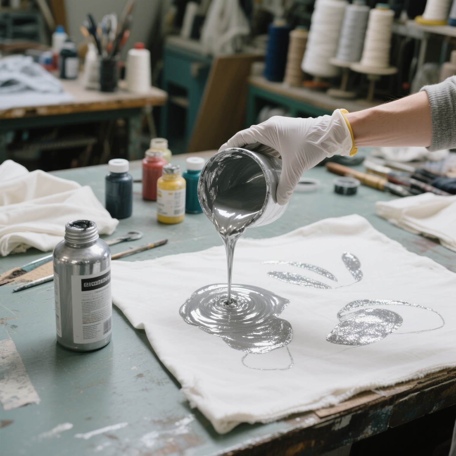 Textile ink leafing aluminum silver paste